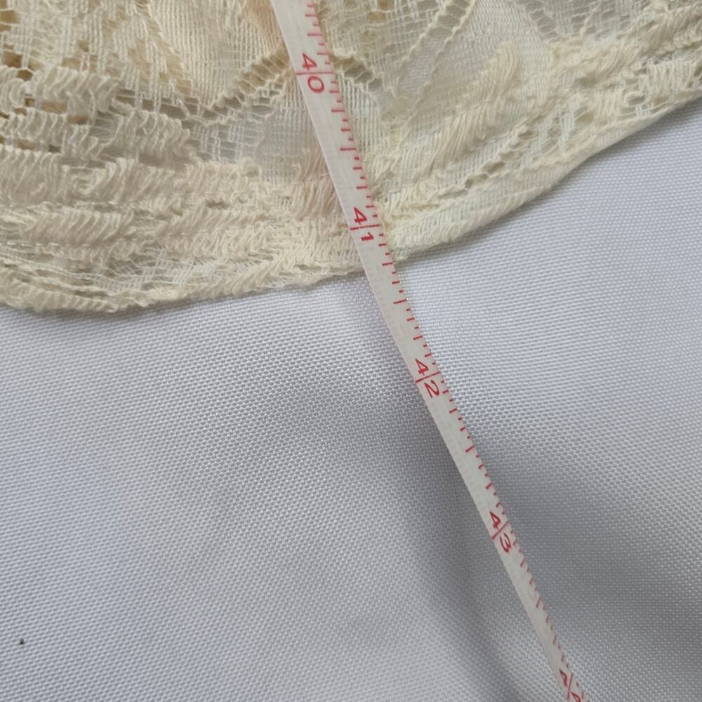 A'reve Cream Crochet Lace Bohemian Cottagecore Peasant Tiered Dress Fairy Core L - Picture 8 of 16